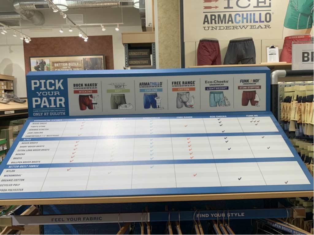 in-store marketing underwear store display