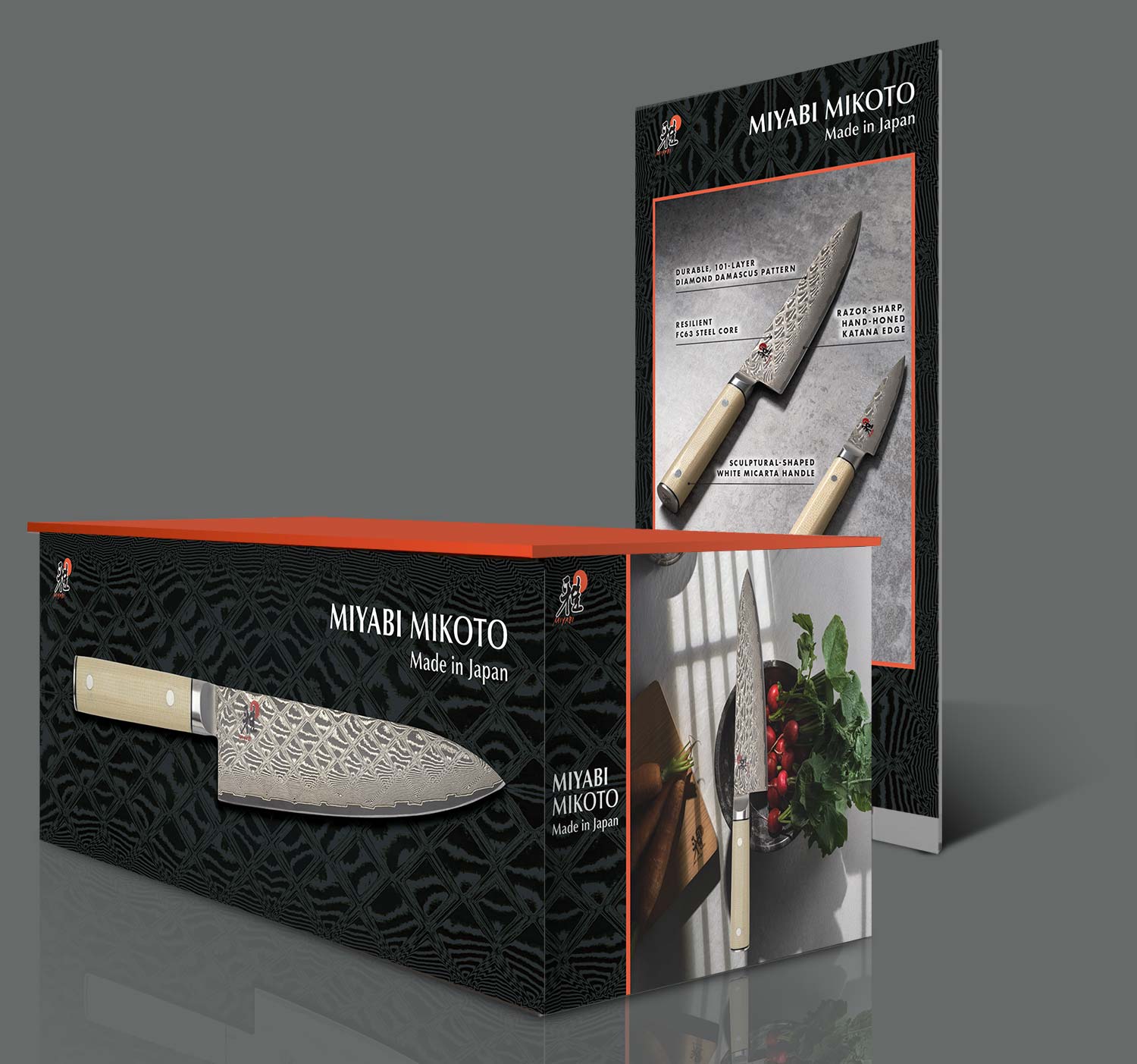 MIYABI mikoto retractable banner and packaging