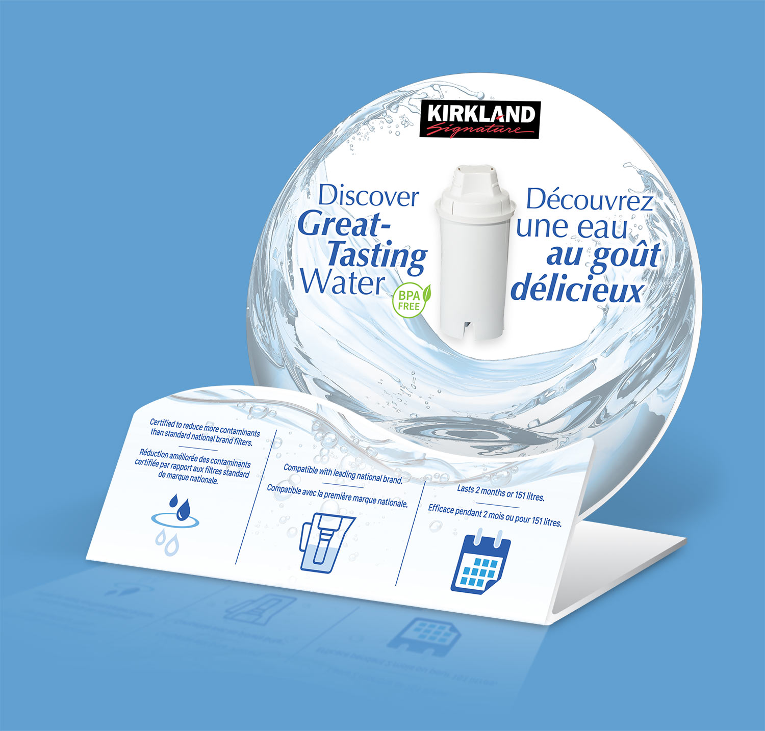 On-Shelf Display for Kirland Water Filter